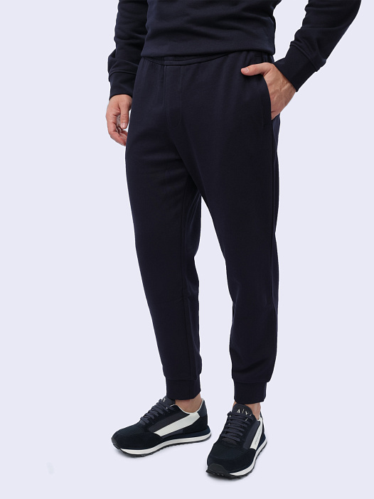 Брюки спортивные Armani Exchange 3DZPHH ZJGGZ 15CX темно-синие мужские из хлопка — купить в интернет-магазине Verdistore