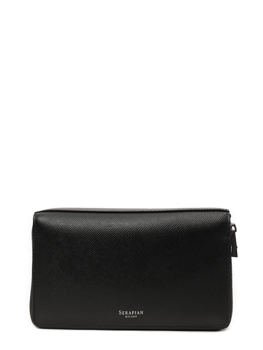 Портмоне черное с маленькимм логотипом кожаное — купить в интернет-магазине Verdistore