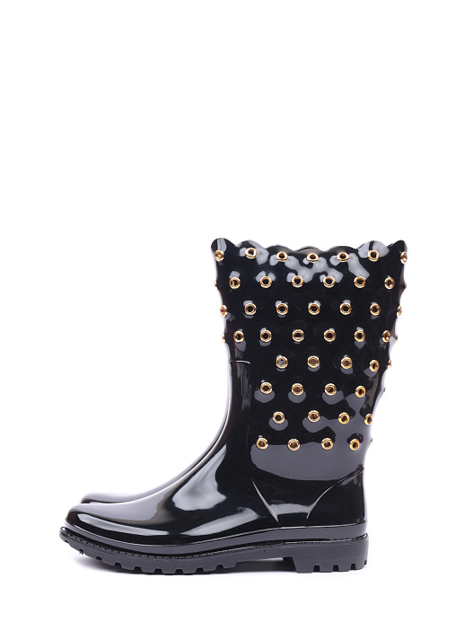 Сапоги резиновые Red Valentino IQ2S0571POV N06 черные женские — купить в интернет-магазине Verdistore