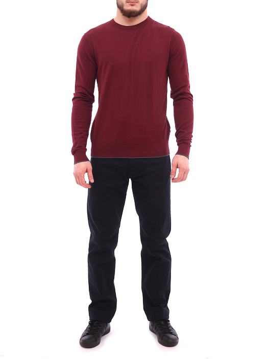 Свитер Armani Exchange 8NZM6A ZM1HZ 1442 бордовый мужской с контрастной окантовкой — купить в интернет-магазине Verdistore