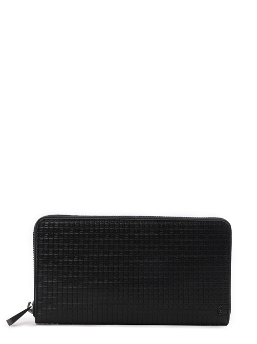 Портмоне черное с монограммным логотипом кожаное черное — купить в интернет-магазине Verdistore