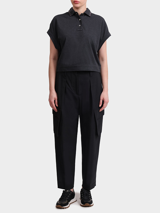 Поло Brunello Cucinelli M0T63EM405 C8127 укороченное женское — купить в интернет-магазине Verdistore