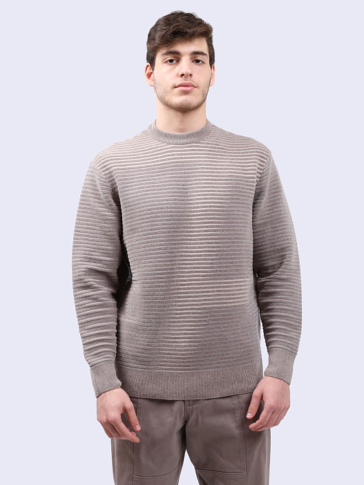 Свитер Armani Exchange 6DZM2P ZM4PZ 17AC бежевый мужской в полоску — купить в интернет-магазине Verdistore