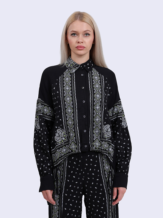 Рубашка Pinko 104664 A2CK Z1T черная женская с принтом — купить в интернет-магазине Verdistore