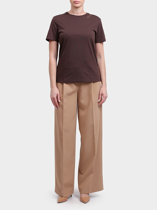 Футболка 58 254JE58Tori 10018228 201 темно-коричневая женская приталенная — купить в интернет-магазине Verdistore