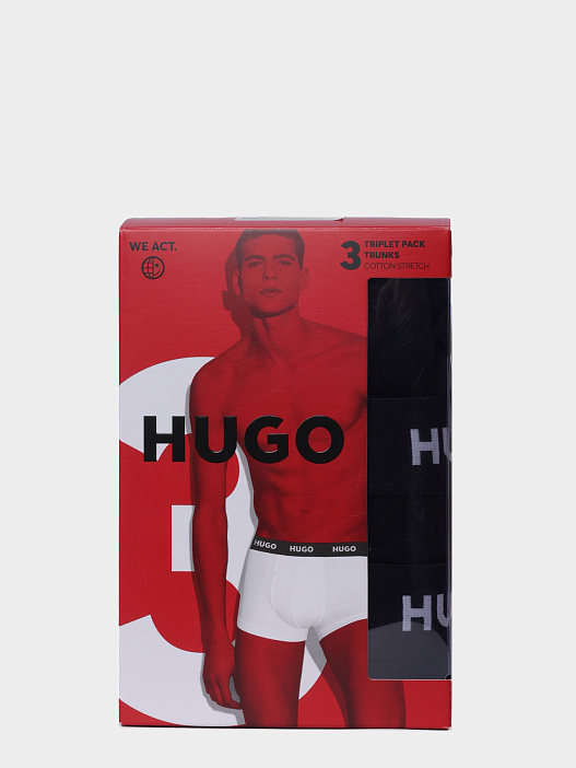 Трусы Hugo комплект 3 пары TRUNK TRIPLET PACK черные мужские  — купить в интернет-магазине Verdistore