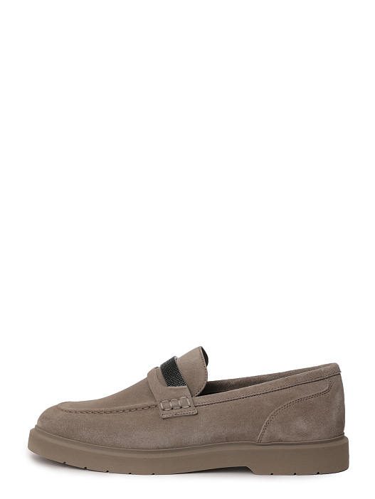 Лоферы Brunello Cucinelli MZSFGB1120 C5859 бежевые женские из замши — купить в интернет-магазине Verdistore