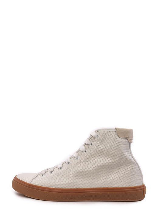 Кеды белые высокие с коричневой подошвой  — купить в интернет-магазине Verdistore