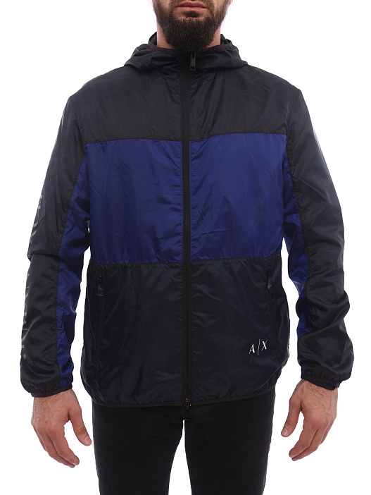 Куртка Armani Exchange 3KZB30 ZNJLZ 05DM комбинированная мужская с капюшоном — купить в интернет-магазине Verdistore