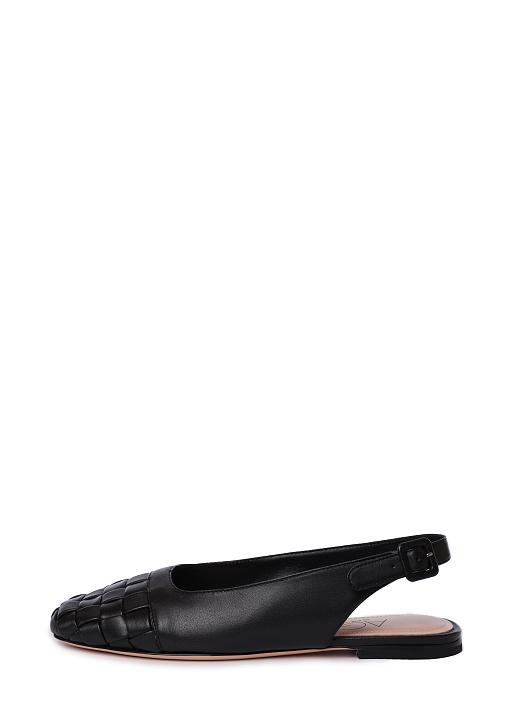 Балетки AGL D834085PCSOFTY 0000 черные женские с плетеным носом — купить в интернет-магазине Verdistore