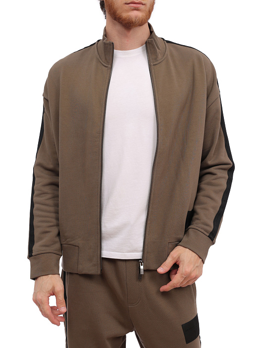 Мастерка Armani Exchange 6RZMLM ZJ4XZ 1784 мужская хлопковая с лампасами — купить в интернет-магазине Verdistore
