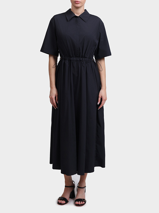 Платье Herno AB000061D 12431SZ 9300 черное женское с поясом на кулиске  — купить в интернет-магазине Verdistore