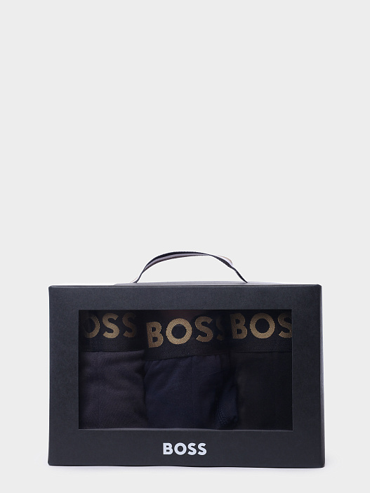 Трусы комплект 3 пары BOSS Black Trunk 3P Gold Logo G 10272529 01 50546764 990 черные мужские — купить в интернет-магазине Verdistore