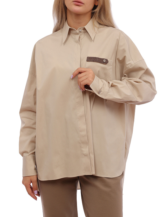Рубашка Brunello Cucinelli M0091B1262 C7498 хлопковая женская — купить в интернет-магазине Verdistore