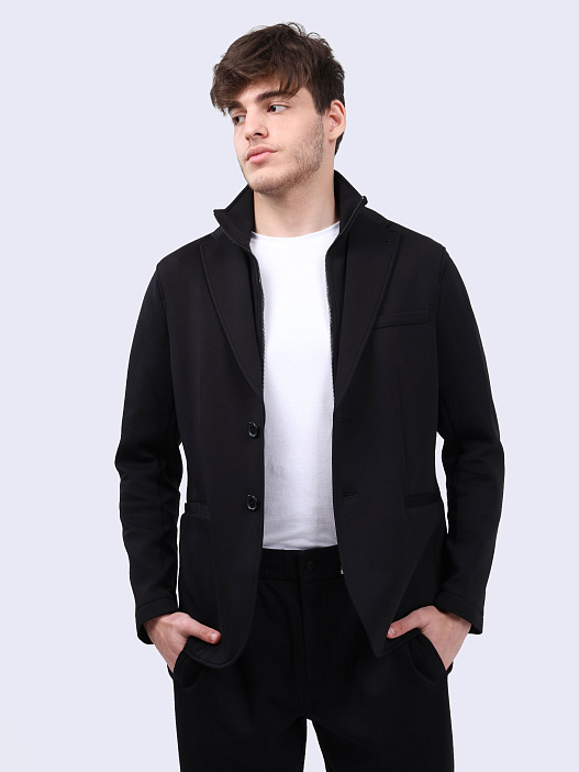 Пиджак Armani Exchange 6DZGHF ZJZGZ 1200 черный мужской со съемной планкой — купить в интернет-магазине Verdistore