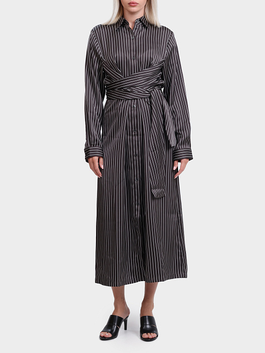 Платье Hugo 50531451 978 полосатое женское с поясом — купить в интернет-магазине Verdistore