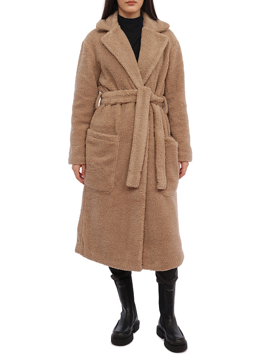 Пальто Armani Exchange 6RYL04 YJFAZ 0748 бежевое женское из экомеха — купить в интернет-магазине Verdistore
