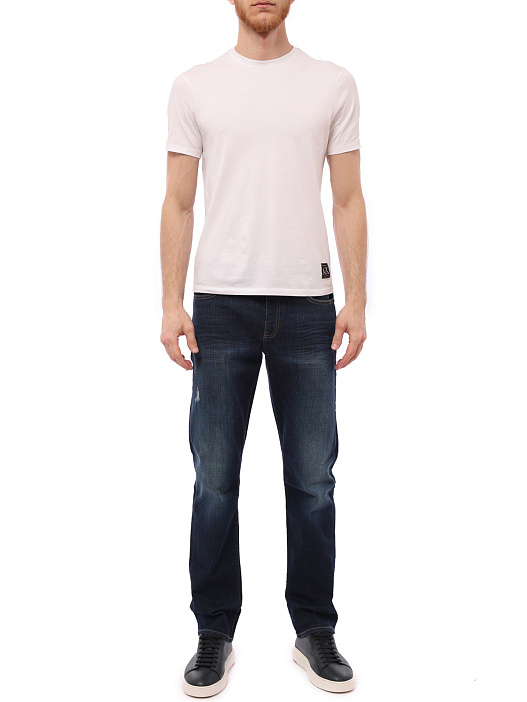 Джинсы Armani Exchange 3GZJ16 Z1QDZ синие мужские с потертостями — купить в интернет-магазине Verdistore