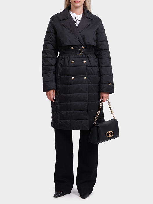 Пуховик Liu-Jo TF5043 TS579 22222 черный женский с поясом — купить в интернет-магазине Verdistore