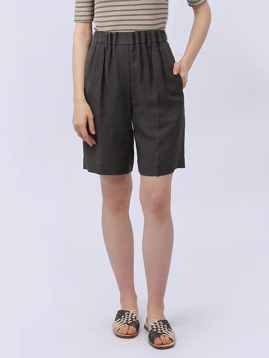 Шорты Brunello Cucinelli MH126B1365 C3096 серые женские — купить в интернет-магазине Verdistore