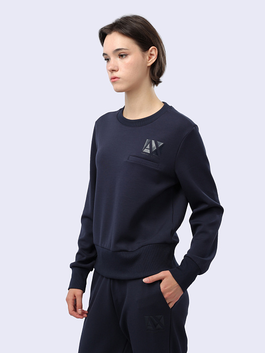 Свитшот Armani Exchange 3DYM17 YJEPZ 1593 синий женский — купить в интернет-магазине Verdistore