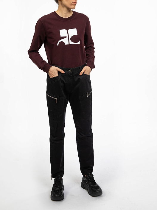 Свитшот Courreges 318JS01J005 бордовый женский — купить в интернет-магазине Verdistore