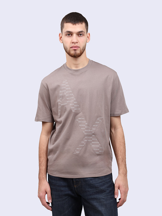Футболка Armani Exchange 6DZTJK ZJ3VZ 17AC серая мужская хлопковая — купить в интернет-магазине Verdistore