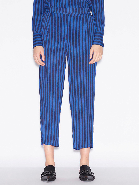 Брюки Armani Exchange 3GYP09 синие женские в полоску — купить в интернет-магазине Verdistore