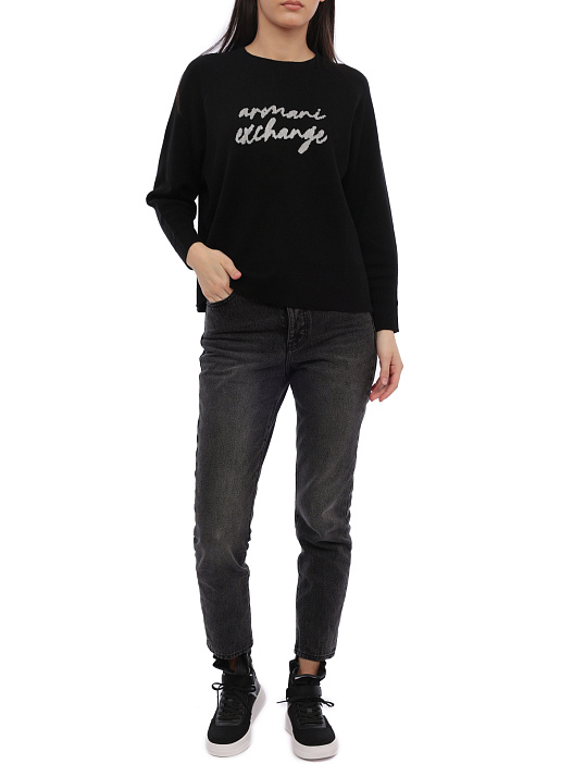 Джинсы Armani Exchange 6RYJ51 Y11AZ 0204 черные женские зауженные — купить в интернет-магазине Verdistore