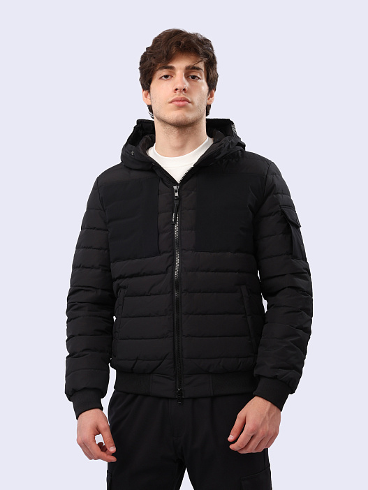 Пуховик RAMA короткий комбинированный черного цвета — купить в интернет-магазине Verdistore