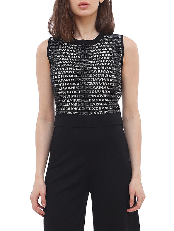 Комбинезон Armani Exchange 6HYA1B черный женский с логотипом — купить в интернет-магазине Verdistore