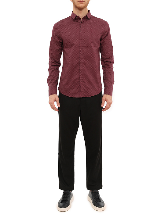 Рубашка Armani Exchange 6LZC25 ZNEAZ 4439 бордовая мужская в мелкую клетку — купить в интернет-магазине Verdistore