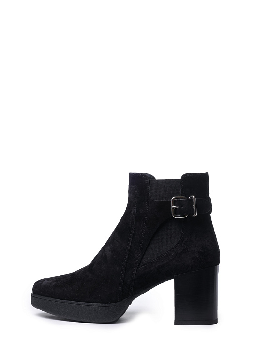 Ботильоны XXW40A0U700BYEB999 черные замшевые на высоком каблуке — купить в интернет-магазине Verdistore