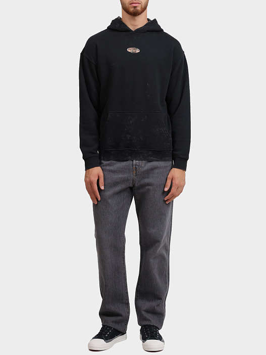 Худи Diesel A194160IPAC900 черное мужское с логотипом  — купить в интернет-магазине Verdistore