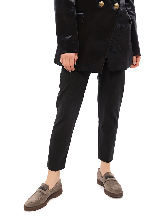 Брюки Brunello Cucinelli M0W07P7044 темно-серые женские с поясом — купить в интернет-магазине Verdistore