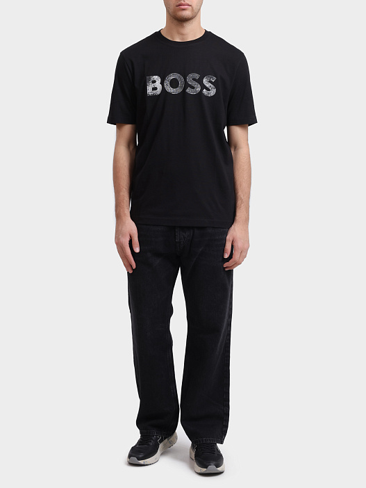 Футболка Boss 50515997 001 черная мужская с логотипом — купить в интернет-магазине Verdistore