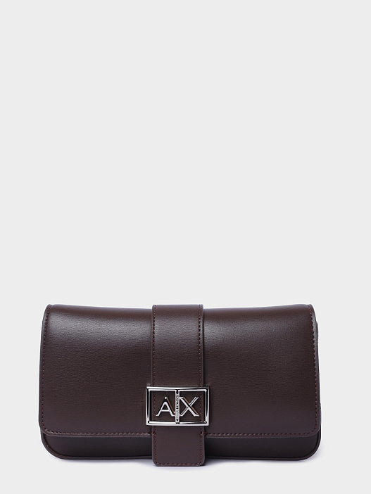 Сумка A|X XW002567 AF12039 U6018 коричневая женская с крупным металлическим логотипом  — купить в интернет-магазине Verdistore