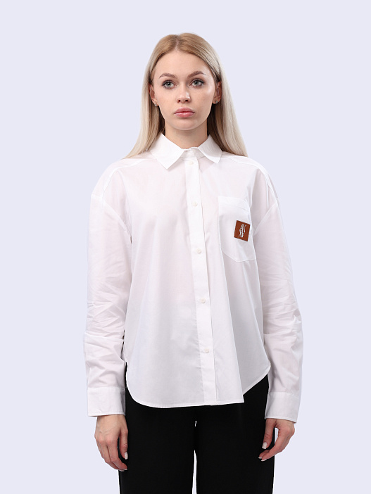 Рубашка Armani Exchange 6DYC12 YN5UZ 1000 белая женская с логотипом — купить в интернет-магазине Verdistore