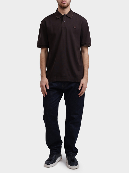 Поло Boss 116 10273717 коричневое мужское с логотипом — купить в интернет-магазине Verdistore