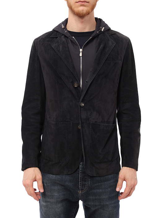 Куртка Brunello Cucinelli MPCLN1316 комбинированная мужская из замши — купить в интернет-магазине Verdistore