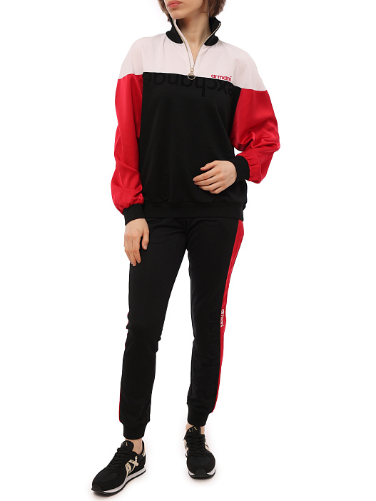 Мастерка Armani Exchange 6HYM88 YJ8EZ 7280 комбинированная женская с воротом-стойкой — купить в интернет-магазине Verdistore