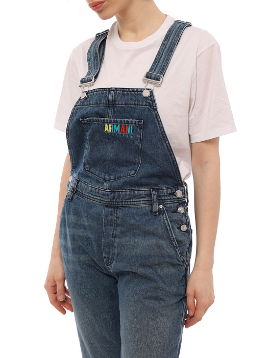 Комбинезон Armani Exchange 6HYD06 Y2QLZ 1500 джинсовый женский с логотипом — купить в интернет-магазине Verdistore