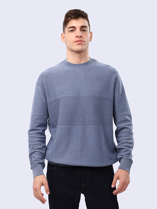 Свитер Armani Exchange 6DZM6J ZMQ7Z 19AA голубой мужской из хлопка — купить в интернет-магазине Verdistore