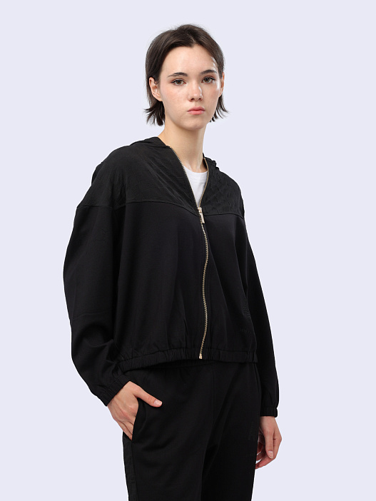 Мастерка Armani Exchange 3DYM88 YJESZ 1200 черная женская с капюшоном — купить в интернет-магазине Verdistore