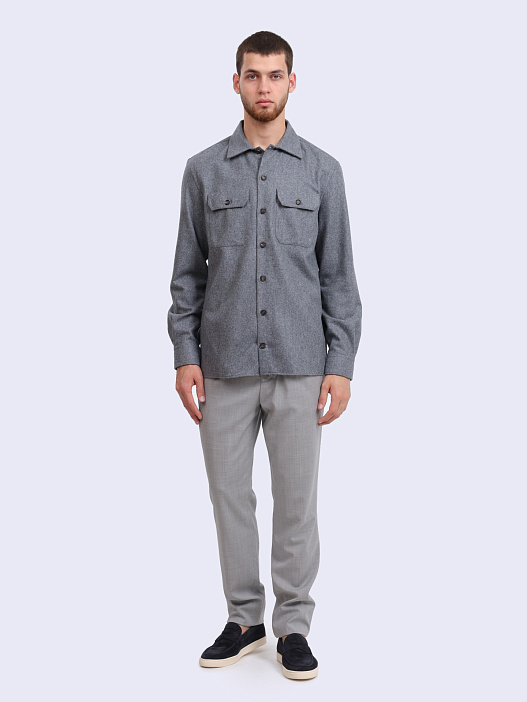 Брюки Brunello Cucinelli MH244B2033 C9100 светло-серые мужские шерстяные — купить в интернет-магазине Verdistore