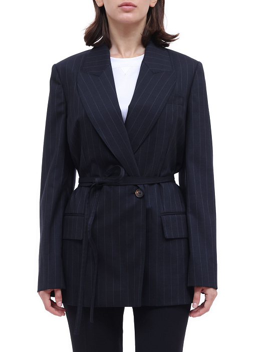 Жакет Brunello Cucinelli MB0252263 C002 темно-синий женский в полоску — купить в интернет-магазине Verdistore