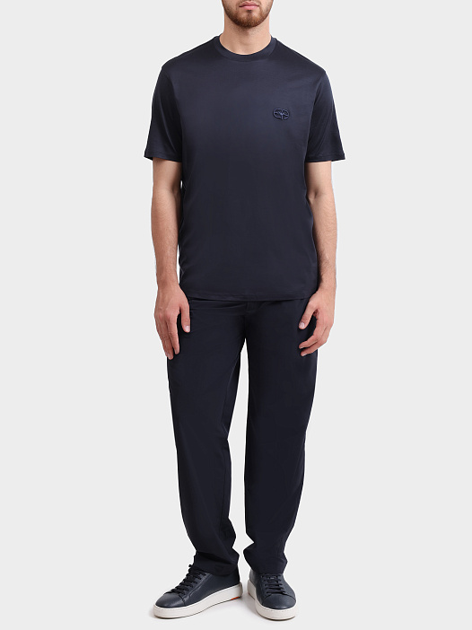 Футболка Emporio Armani EM004585 AF10017 UB118 темно-синяя мужская — купить в интернет-магазине Verdistore