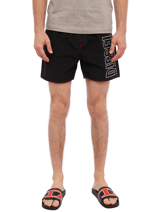 Шорты Diesel 00SV9U0PCAU900 черные мужские с логотипом — купить в интернет-магазине Verdistore