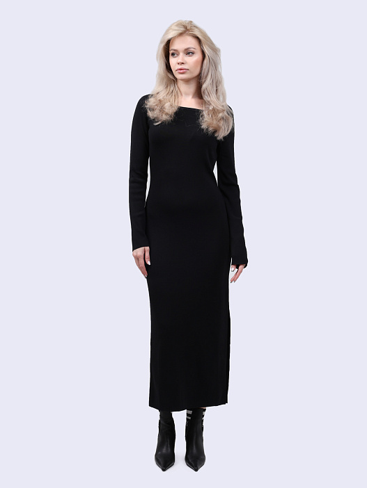 Платье Armani Exchange XW000049 AF10352 UC001 черное женское с вырезом — купить в интернет-магазине Verdistore