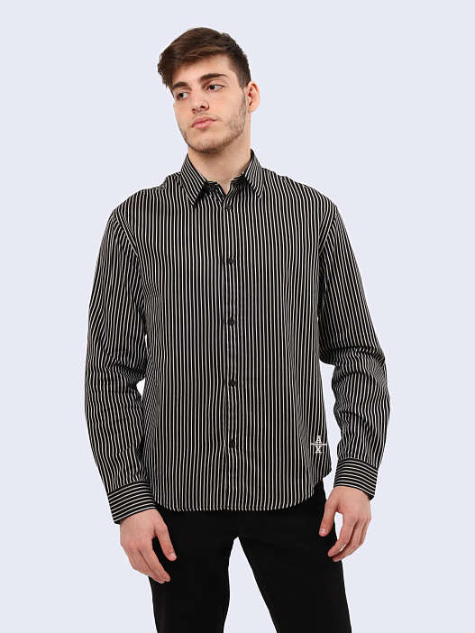 Рубашка Armani Exchange 6DZCL5 ZN5FZ 52AP хлопковая мужская в полоску — купить в интернет-магазине Verdistore